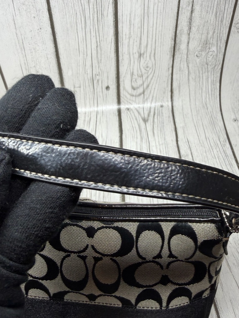 PRE LOVED Coach Y2K Signature Stripe Top Handle Mini Shoulder Bag - Picture 7 of 11